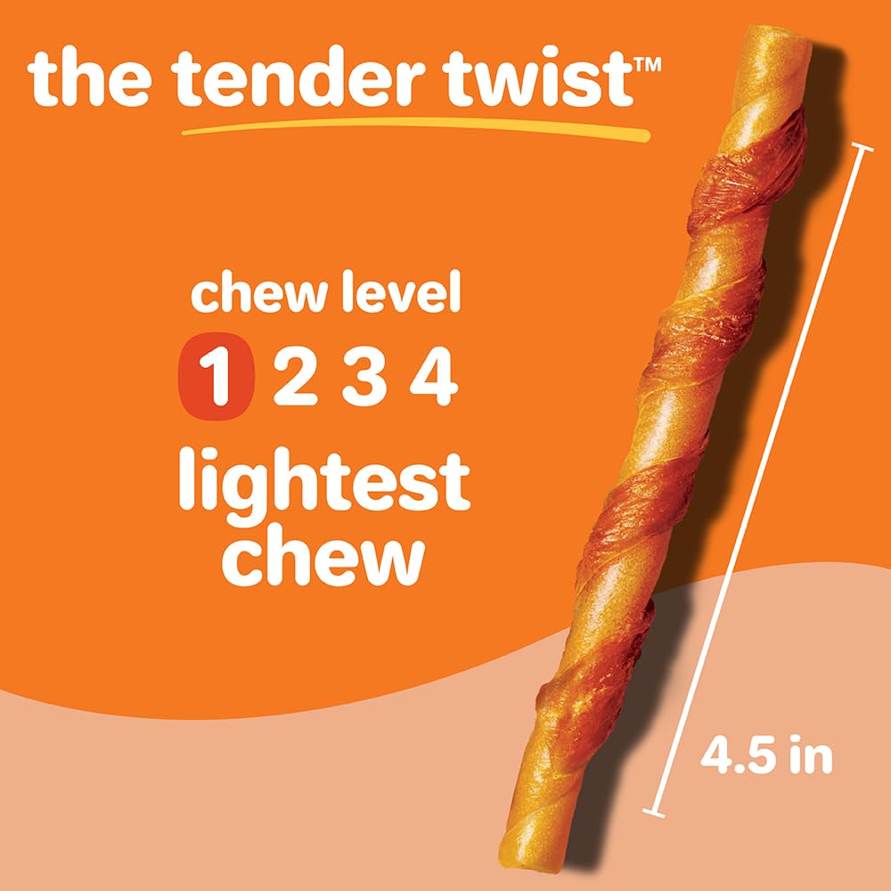 Hartz Oinkies Tender Twirls + Collagen Rawhide‑Free Dog Chews, 20 Count, 9.5 Ounce (Pack of 12)