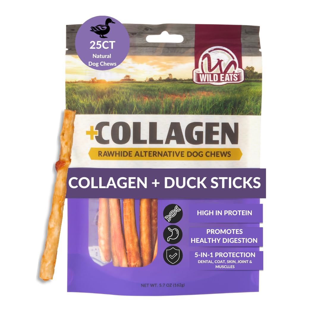 Wild Eats Salmon Flavor Collagen Twist Style Dog Chews, 50 Pack, 1 cm Wide