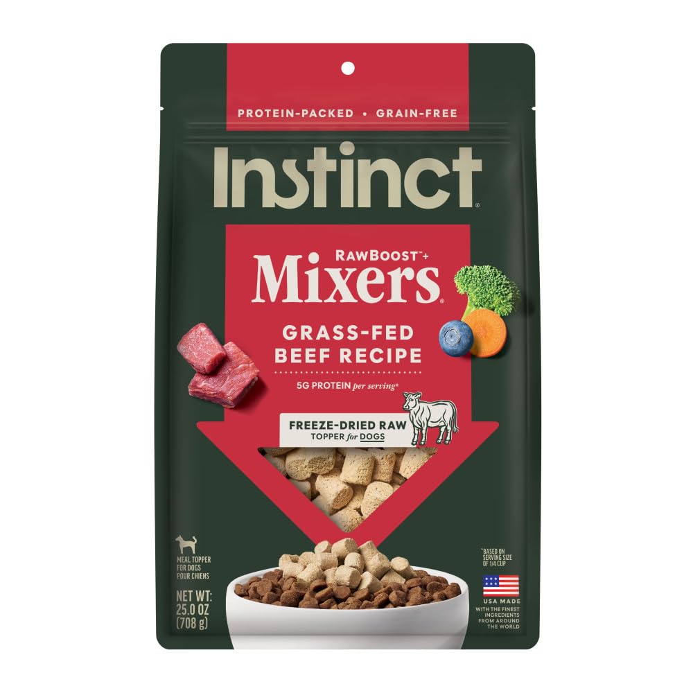 Instinct Freeze Dried Mixers, Dog Food Toppers, Beef, 6 oz. Bag