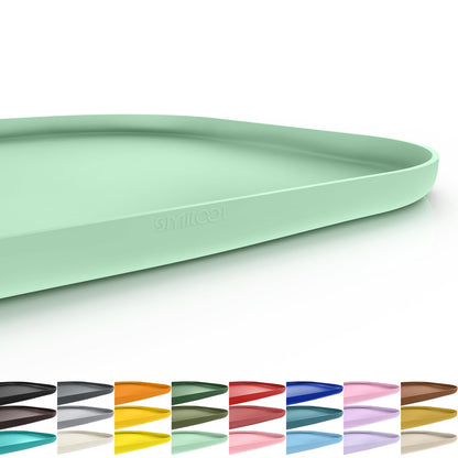 SMILOOL Waterproof Silicone Pet Food Mat with Raised Edge for Dog & Cat