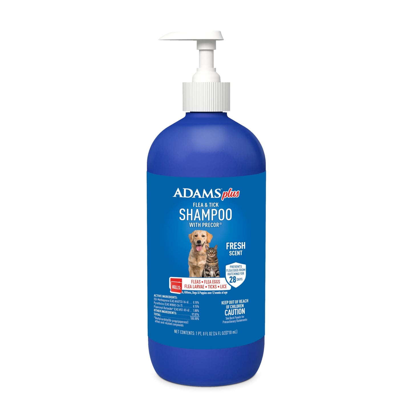 ADAMS Plus Flea & Tick Shampoo with Precor for Dogs & Cats, 12 oz
