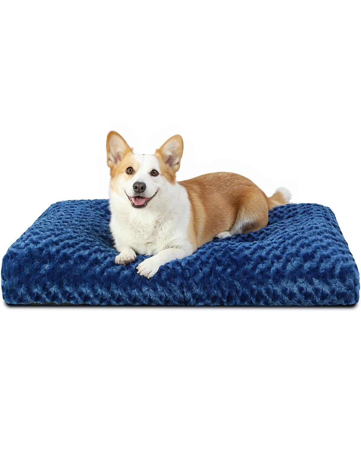 KSIIA Washable Dog Bed Medium Size Dog Crate Bed Plush Pet Mat 35"x23" Gray