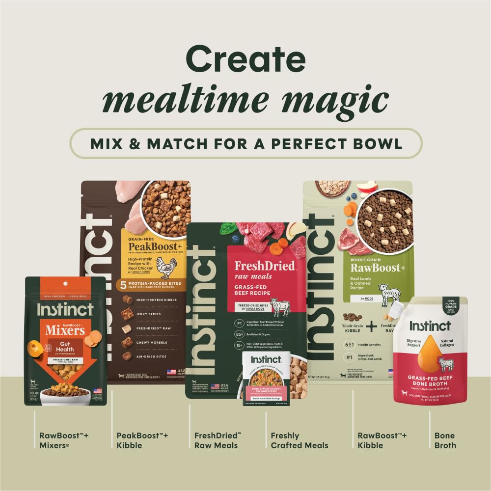 Instinct Freeze Dried Mixers, Dog Food Toppers, Beef, 6 oz. Bag