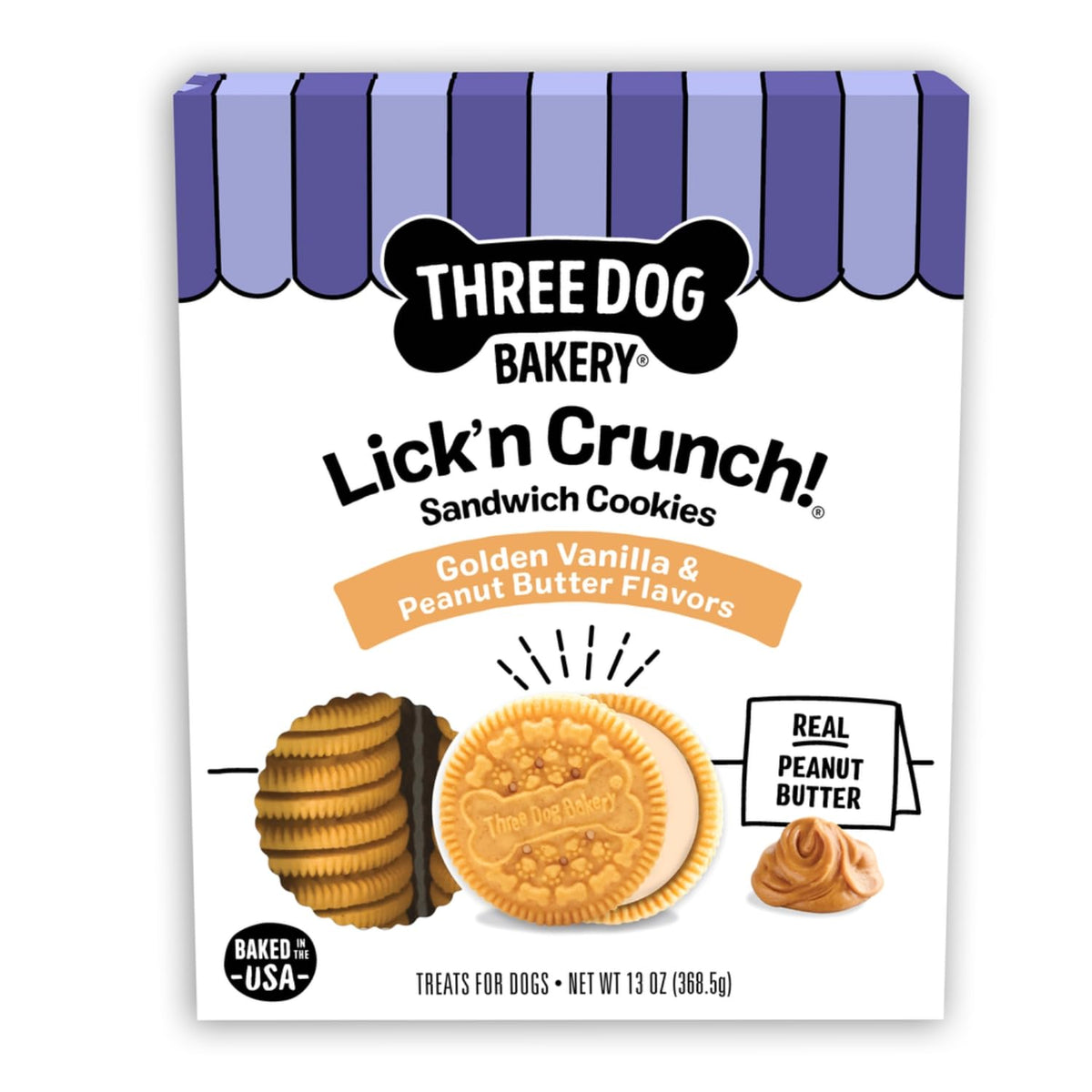 Three Dog Bakery Lick'n Crunch! Dog Treats - 13 oz