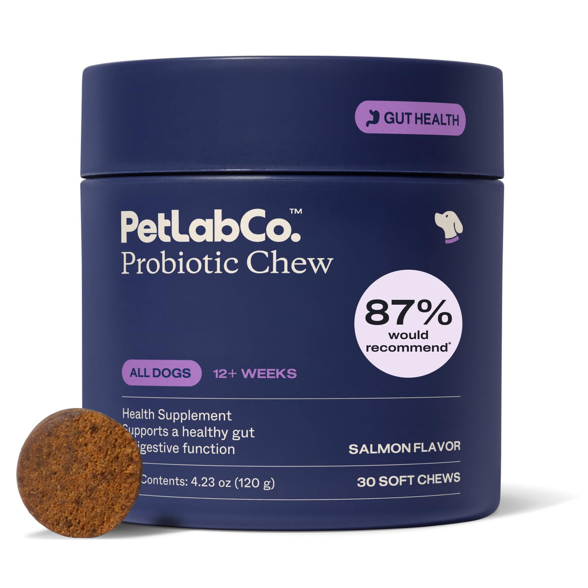 PetLab Co. Probiotic Chews for Dogs, 30 Soft Chews, Pork