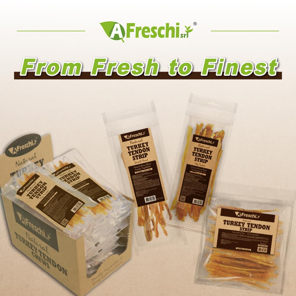 A Freschi srl® All-Natural Turkey Tendon for Dogs, Lollipop (S), 4 Count