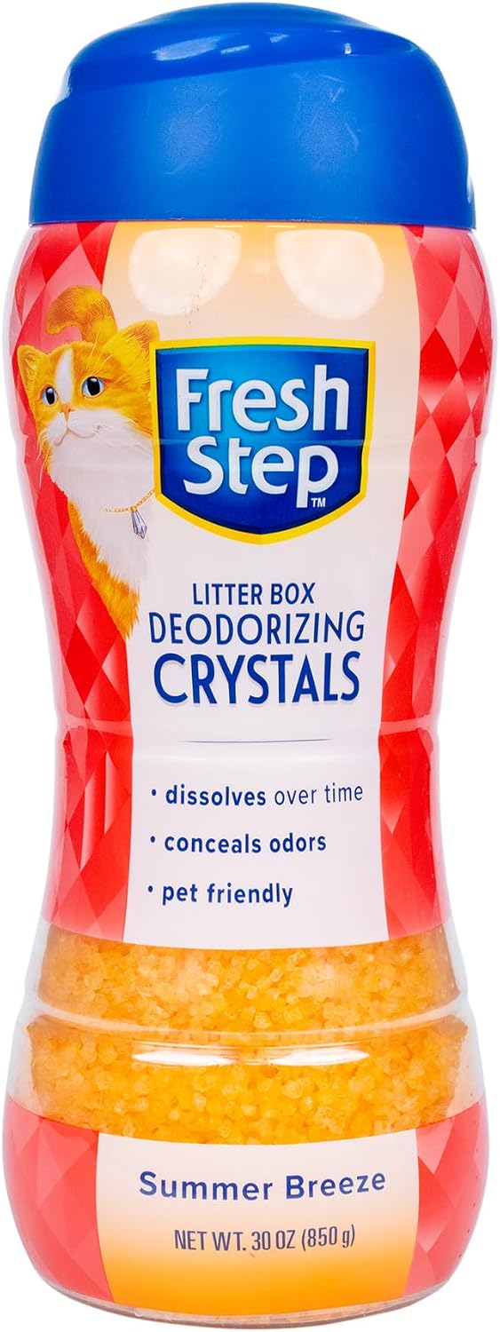 Fresh Step Cat Litter Crystals Deodorizer, Summer Breeze Scent, 30 Oz
