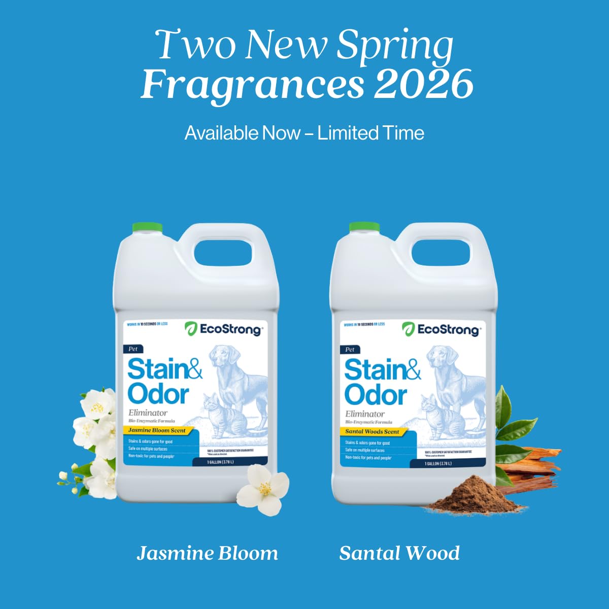 Eco Strong Pet Stain and Odor Remover - Pet Odor Eliminator, Urine Destroyer for Dogs, Pet Urine Enzyme Cleaner | Santel Woods - 128 oz