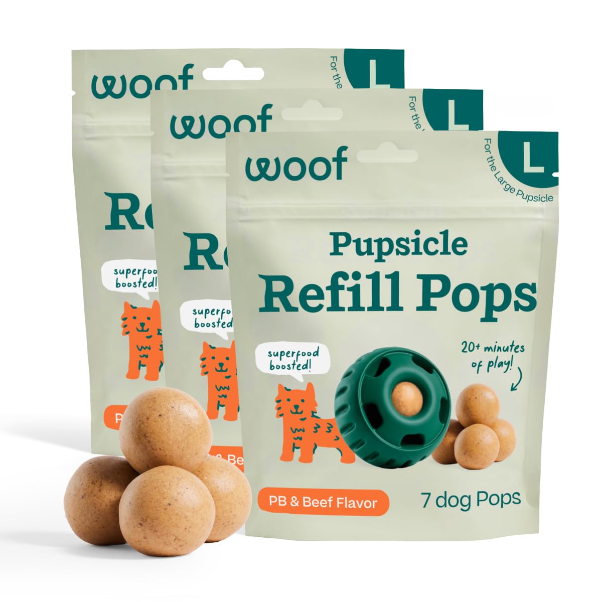 WOOF Pupsicle Birthday Refill Pops Dog Treats, Large