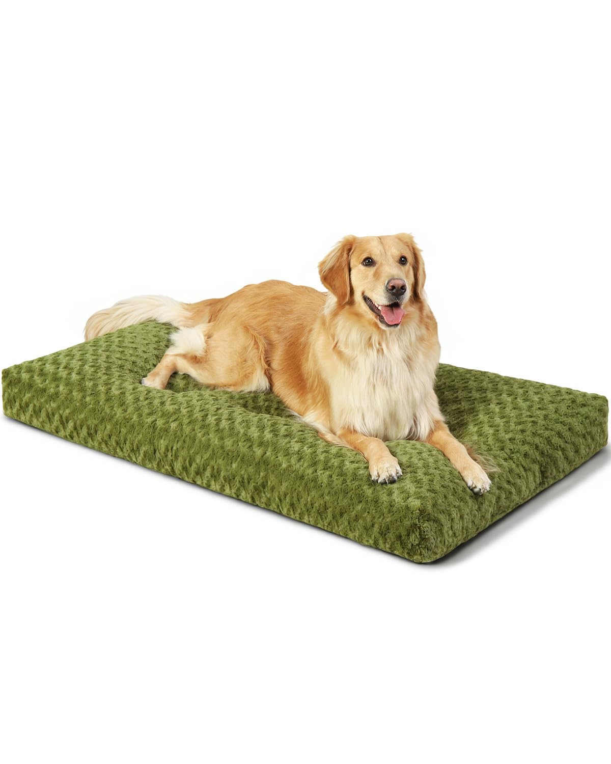KSIIA Washable Dog Bed Medium Size Dog Crate Bed Plush Pet Mat 35"x23" Gray