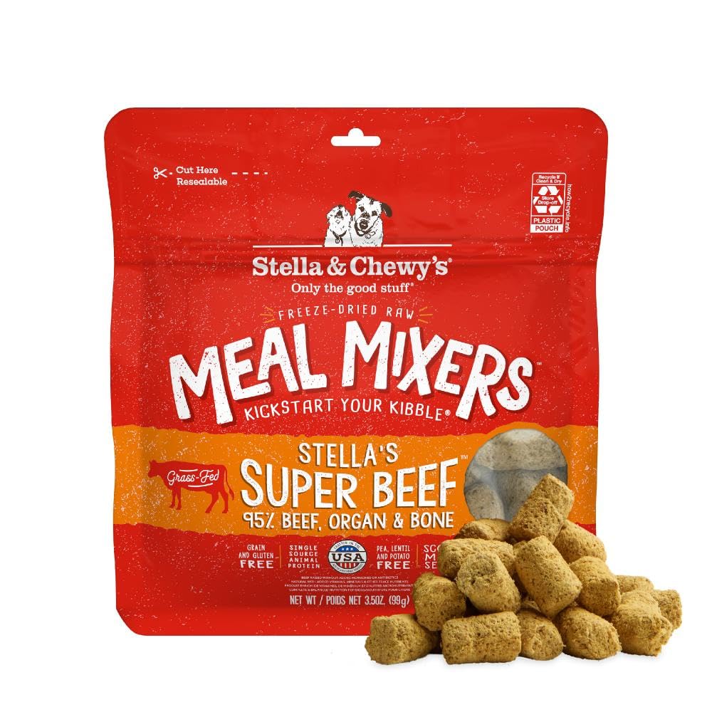 Stella & Chewy's Freeze-Dried Raw Chicken Meal Mixers- Dog Food Topper & Mixer - Made with 95% Cage-Free Chicken, Organs & Bone - Perfect for Picky Eaters - Grain-Free, 2.19 Pound (Pack of 4)
