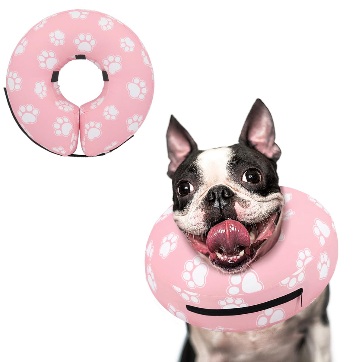 Supet Inflatable Dog Cone Collar for Small Dogs Puppies Cats, Soft Dog Cone Alternative After Surgery for Puppies Cats to Stop Licking