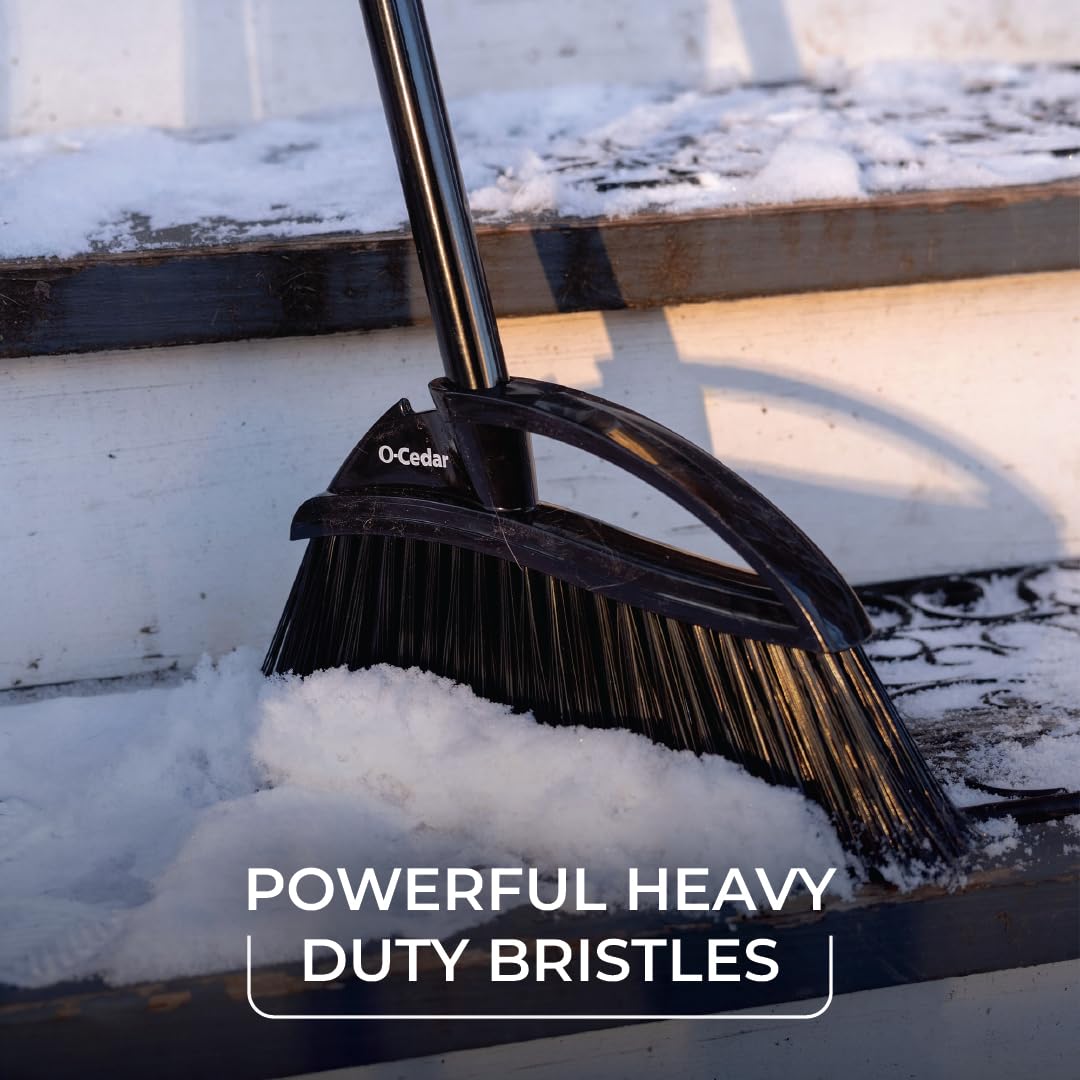 O-Cedar Pet Pro Broom with Step-On Dustpan | Removes Over 99% of Dust & Dirt in One Sweep | Removes 3X More Pet Hair | Quiet Cleaning Tool for Cat and Dog Owners