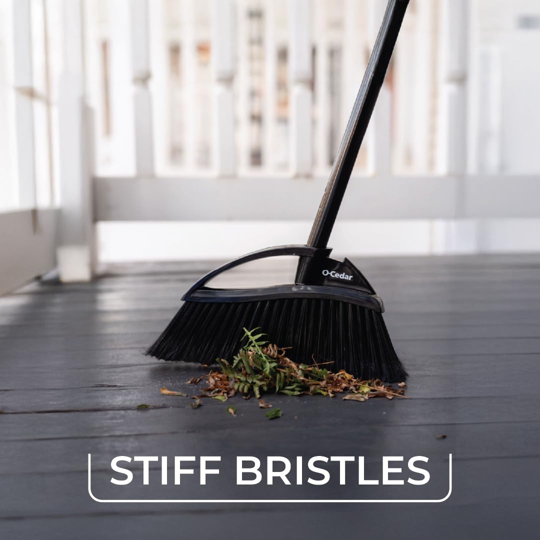 O-Cedar Pet Pro Broom with Step-On Dustpan | Removes Over 99% of Dust & Dirt in One Sweep | Removes 3X More Pet Hair | Quiet Cleaning Tool for Cat and Dog Owners