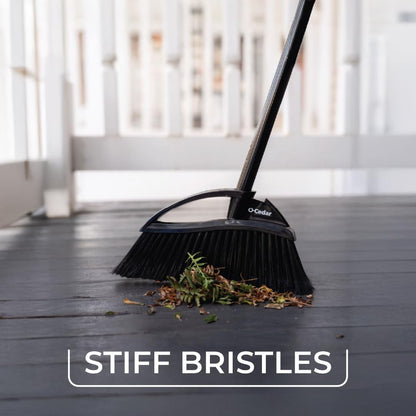 O-Cedar Pet Pro Broom with Step-On Dustpan | Removes Over 99% of Dust & Dirt in One Sweep | Removes 3X More Pet Hair | Quiet Cleaning Tool for Cat and Dog Owners