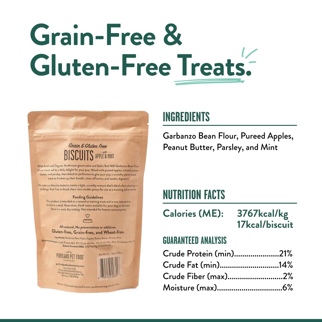 Portland Pet Food Pumpkin Dog Treats - Healthy, Grain-Free Biscuits, 5 oz