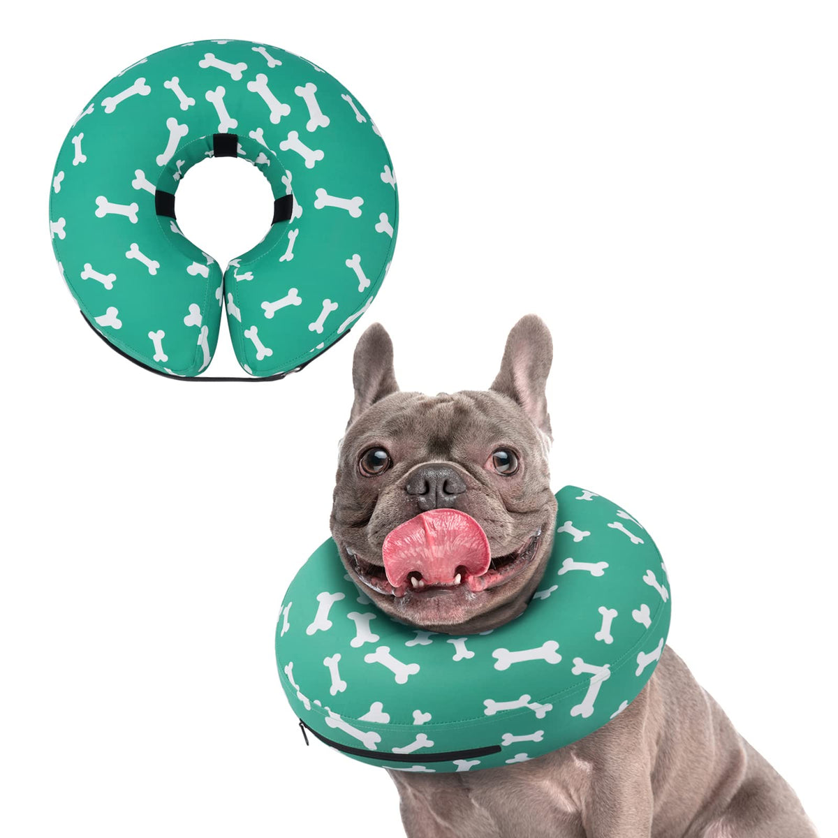 Supet Inflatable Dog Cone Collar for Small Dogs Puppies Cats, Soft Dog Cone Alternative After Surgery for Puppies Cats to Stop Licking