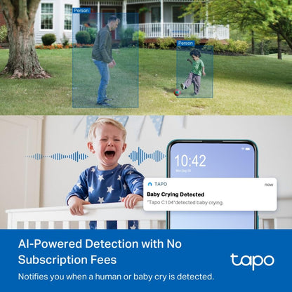 Tapo 1080P Indoor Security Camera, Baby Monitor, Dog Camera, Wired, C100