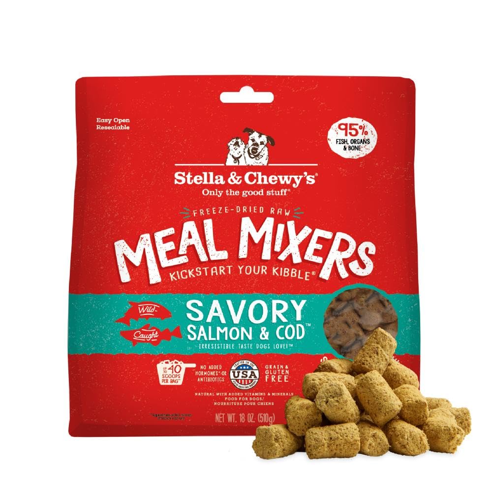 Stella & Chewy's Freeze-Dried Raw Chicken Meal Mixers- Dog Food Topper & Mixer - Made with 95% Cage-Free Chicken, Organs & Bone - Perfect for Picky Eaters - Grain-Free, 2.19 Pound (Pack of 4)