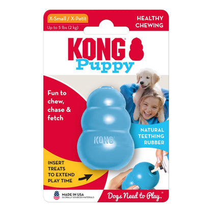 KONG Puppy, Natural Rubber Teething Chew Toy, for Small Puppies, Blue