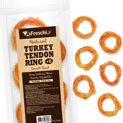 A Freschi srl® All-Natural Turkey Tendon for Dogs, Lollipop (S), 4 Count