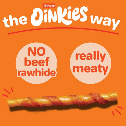 Hartz Oinkies Tender Twirls + Collagen Rawhide‑Free Dog Chews, 20 Count, 9.5 Ounce (Pack of 12)