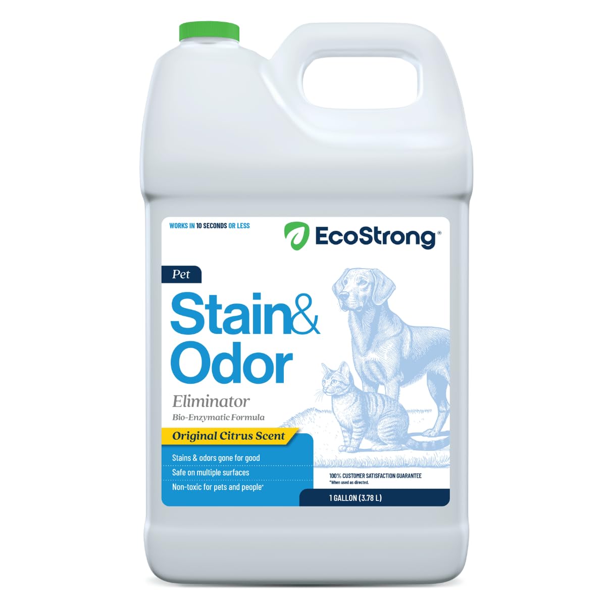 Eco Strong Pet Stain and Odor Remover - Pet Odor Eliminator, Urine Destroyer for Dogs, Pet Urine Enzyme Cleaner | Santel Woods - 128 oz
