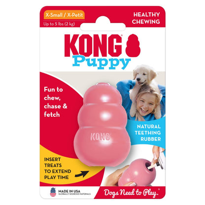 KONG Puppy, Natural Rubber Teething Chew Toy, for Small Puppies, Blue