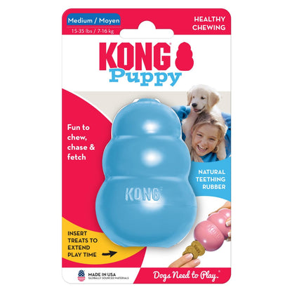 KONG Puppy, Natural Rubber Teething Chew Toy, for Small Puppies, Blue
