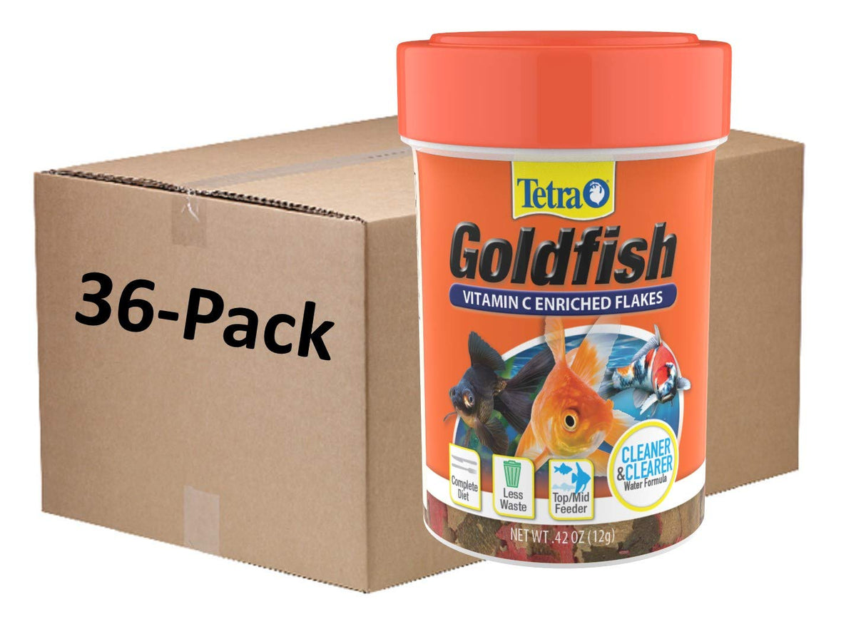 Tetra Goldfish Flakes, Nutritionally Balanced Diet For Aquarium Fish, Vitamin C Enriched Flakes, 0.42 oz