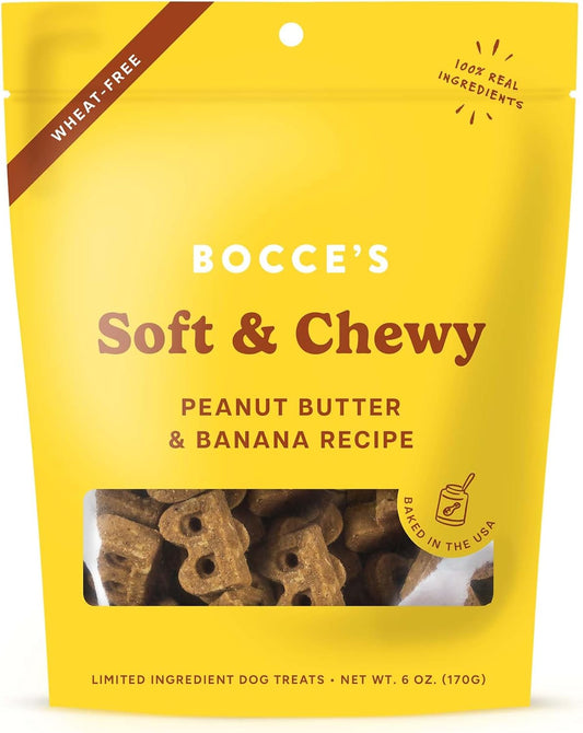 Bocce's Bakery PB & Banana Flavor Soft & Chewy Dog Treats, 6 oz