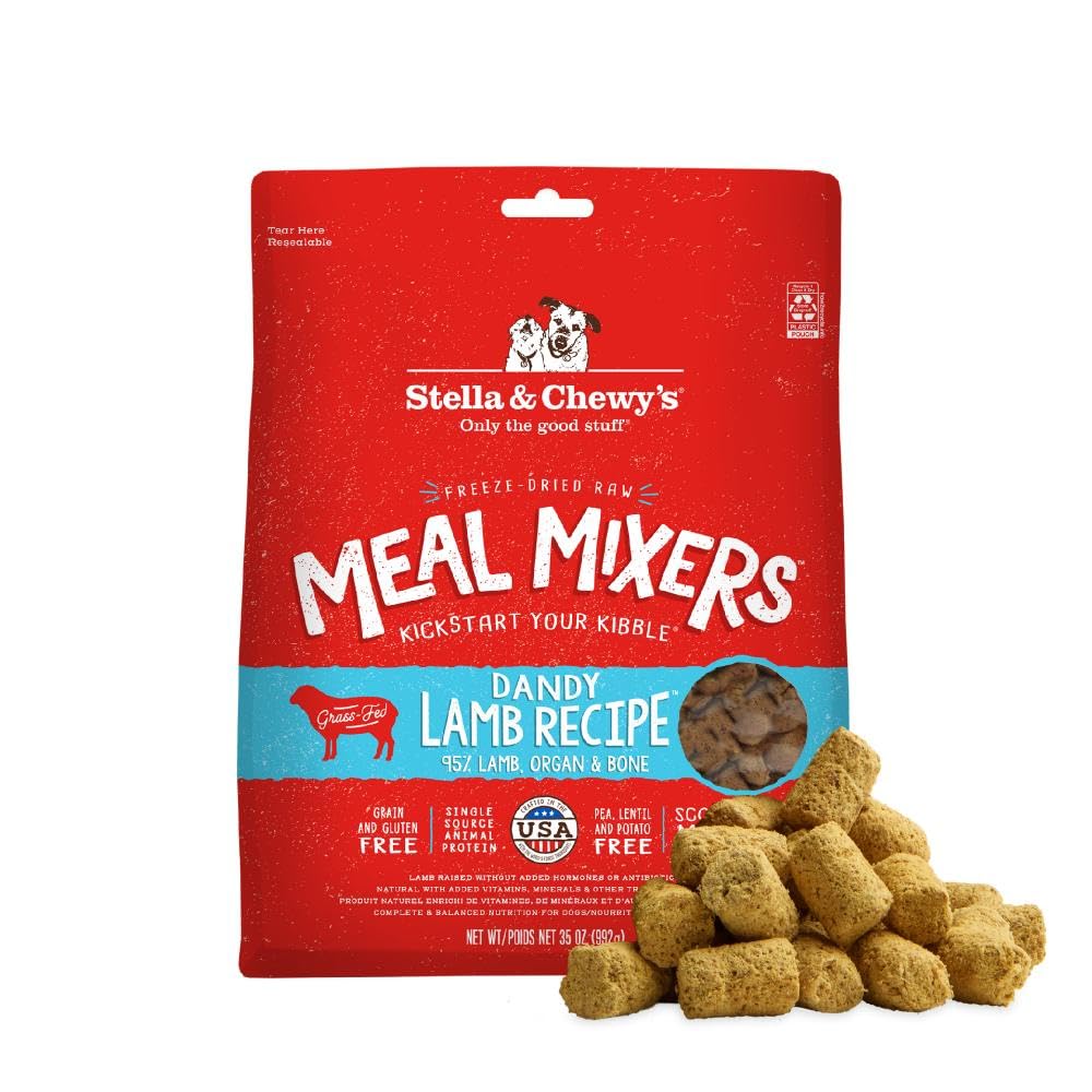 Stella & Chewy's Freeze-Dried Raw Chicken Meal Mixers- Dog Food Topper & Mixer - Made with 95% Cage-Free Chicken, Organs & Bone - Perfect for Picky Eaters - Grain-Free, 2.19 Pound (Pack of 4)