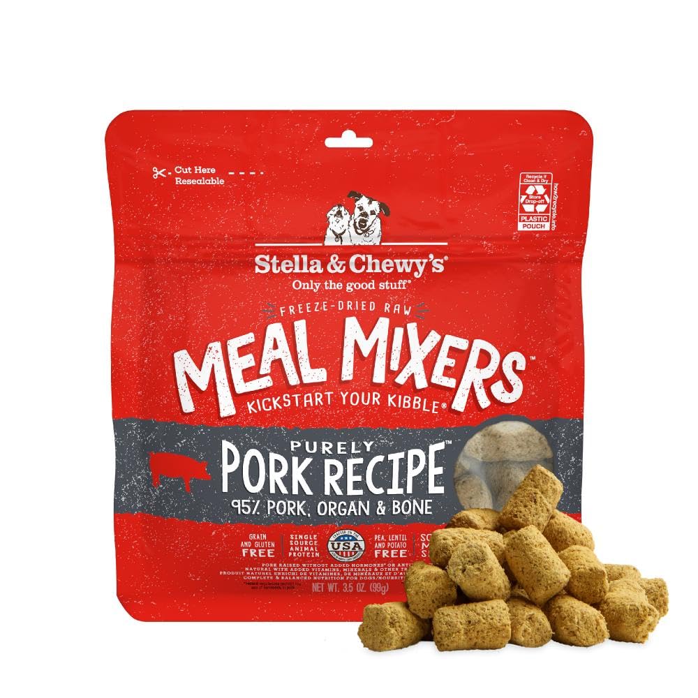 Stella & Chewy's Freeze-Dried Raw Chicken Meal Mixers- Dog Food Topper & Mixer - Made with 95% Cage-Free Chicken, Organs & Bone - Perfect for Picky Eaters - Grain-Free, 2.19 Pound (Pack of 4)