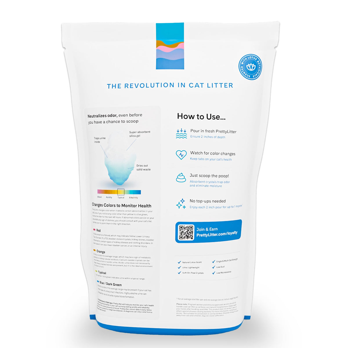 PrettyLitter Health Monitoring Cat Litter, Unscented, 4-Pack, 6 lb. Bags