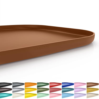 SMILOOL Waterproof Silicone Pet Food Mat with Raised Edge for Dog & Cat