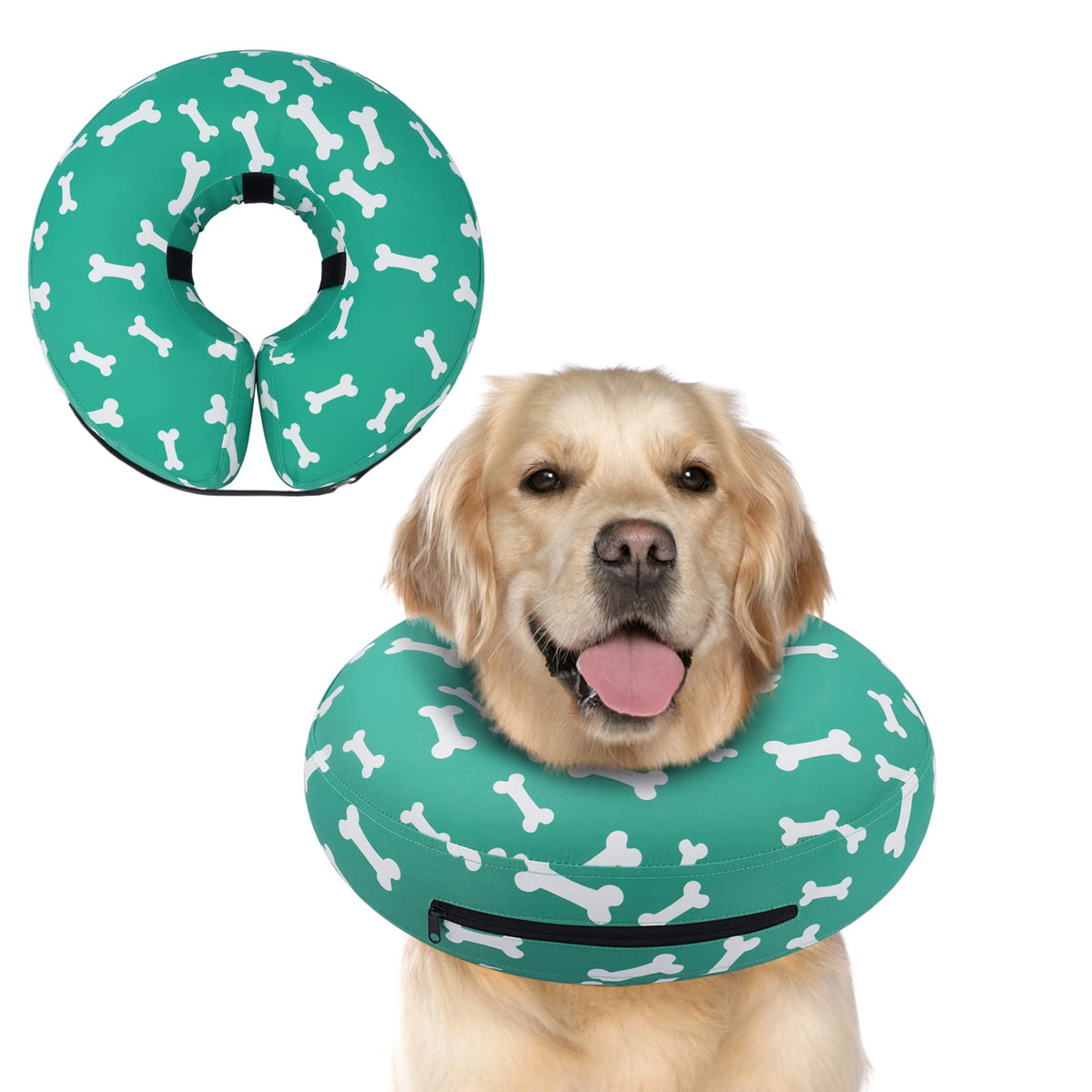 Supet Inflatable Dog Cone Collar for Small Dogs Puppies Cats, Soft Dog Cone Alternative After Surgery for Puppies Cats to Stop Licking