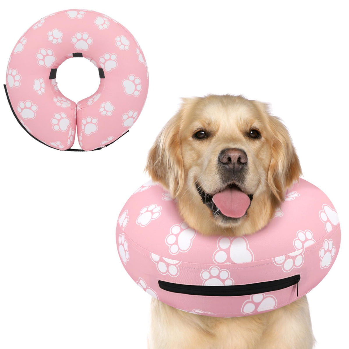 Supet Inflatable Dog Cone Collar for Small Dogs Puppies Cats, Soft Dog Cone Alternative After Surgery for Puppies Cats to Stop Licking