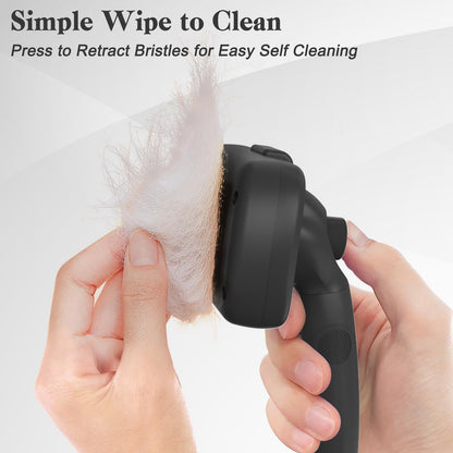 Swihauk Self Cleaning Slicker Brush for Dogs & Cats, Skin Friendly Pet Grooming for Shedding, Deshedding, and Hair Removal - Puppy Brush for Long Haired Pets, Pet Supplies, Purple