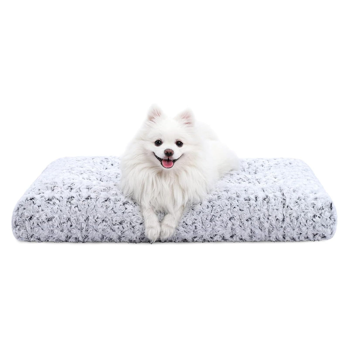 KSIIA Washable Dog Bed Medium Size Dog Crate Bed Plush Pet Mat 35"x23" Gray