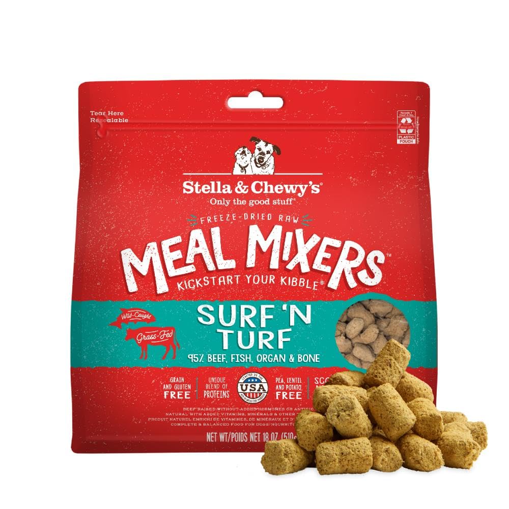Stella & Chewy's Freeze-Dried Raw Chicken Meal Mixers- Dog Food Topper & Mixer - Made with 95% Cage-Free Chicken, Organs & Bone - Perfect for Picky Eaters - Grain-Free, 2.19 Pound (Pack of 4)