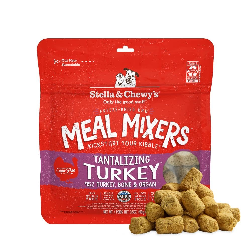Stella & Chewy's Freeze-Dried Raw Chicken Meal Mixers- Dog Food Topper & Mixer - Made with 95% Cage-Free Chicken, Organs & Bone - Perfect for Picky Eaters - Grain-Free, 2.19 Pound (Pack of 4)