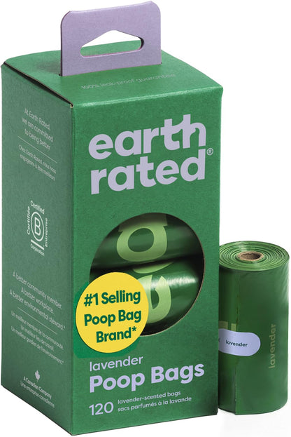 Earth Rated Dog Poop Bags on Refill Rolls, 270 Bags, Lavender
