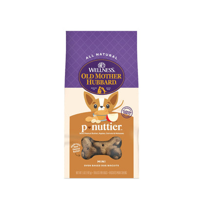 Old Mother Hubbard Wellness P-Nuttier Dog Biscuits, Natural, Training Treats, Peanut Butter Flavor, Mini Size, (20 Ounce Bag)