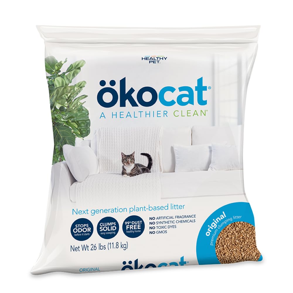 ökocat Low Tracking Natural Wood Clumping Cat Litter, Odor Control 14 Lbs