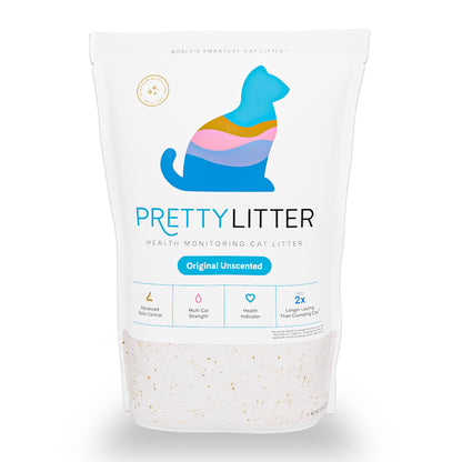 PrettyLitter Health Monitoring Cat Litter, Unscented, 4-Pack, 6 lb. Bags