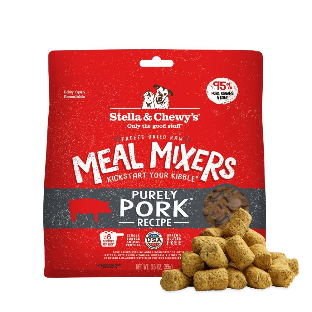 Stella & Chewy's Freeze-Dried Raw Chicken Meal Mixers- Dog Food Topper & Mixer - Made with 95% Cage-Free Chicken, Organs & Bone - Perfect for Picky Eaters - Grain-Free, 2.19 Pound (Pack of 4)