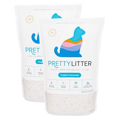 PrettyLitter Health Monitoring Cat Litter, Unscented, 4-Pack, 6 lb. Bags