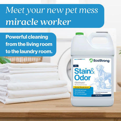 Eco Strong Pet Stain and Odor Remover - Cat Urine Enzyme Cleaner Destroyer, Urine Destroyer for Dogs, Pet Urine Enzyme Cleaner - 32 OZ