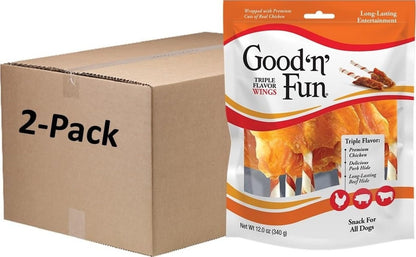 Good 'n' Fun Wings Long-Lasting Dog Treat Made With Real Protein, 12 oz