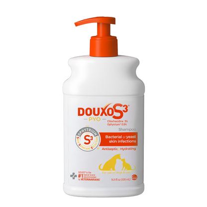 Douxo S3 PYO Medicated Dog Shampoo with 3% Chlorhexidine for Dogs – Antibacterial & Antiseptic Yeast Infection Treatment For Dogs & Cats, Clinically Proven, 6.7 fl oz